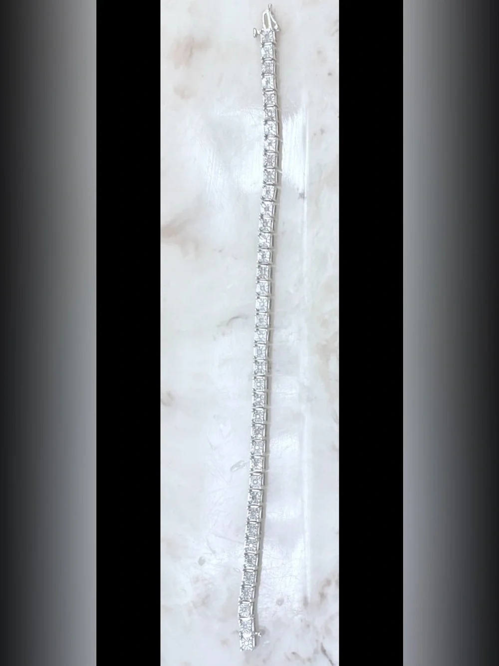 Zales Illusion Setting Vintage Tennis Bracelet 925 Genuine Diamonds SZ 7.5